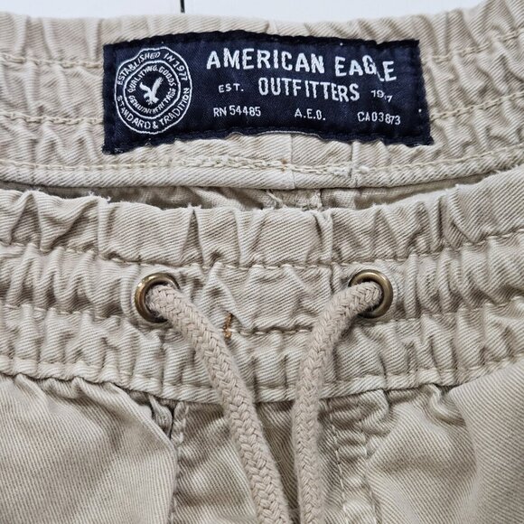 American Eagle Shorts Mens L Beige Cargo Utility Pockets Outdoor Gorpcore Grunge - Picture 3 of 16